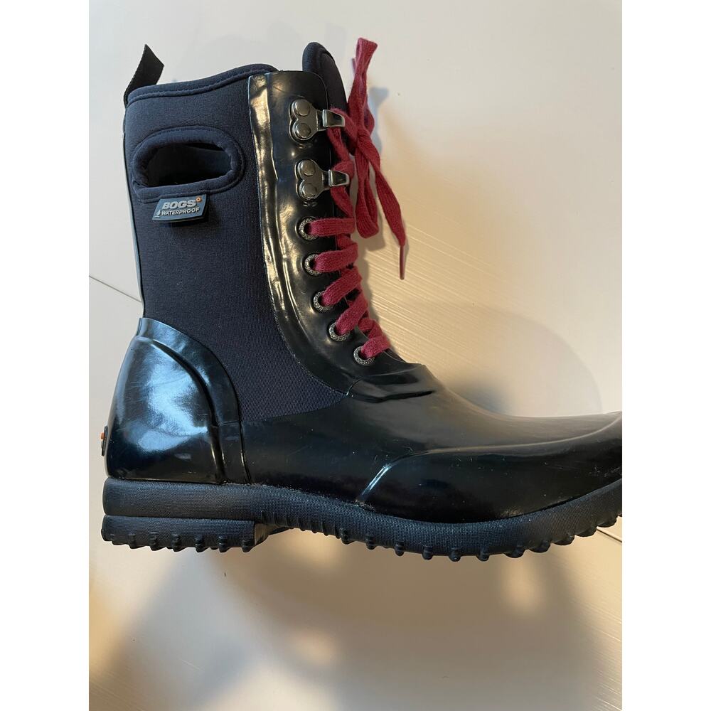 Bogs Boots Sidney Solid Black Sz 6 Waterproof Rain Snow Lace Up Outdoors - Picture 11 of 14